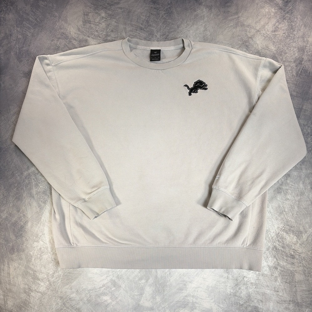 Fanatics Detroit Lions Sweatshirt Mens XL Gray Crewneck Back Graphic Logo